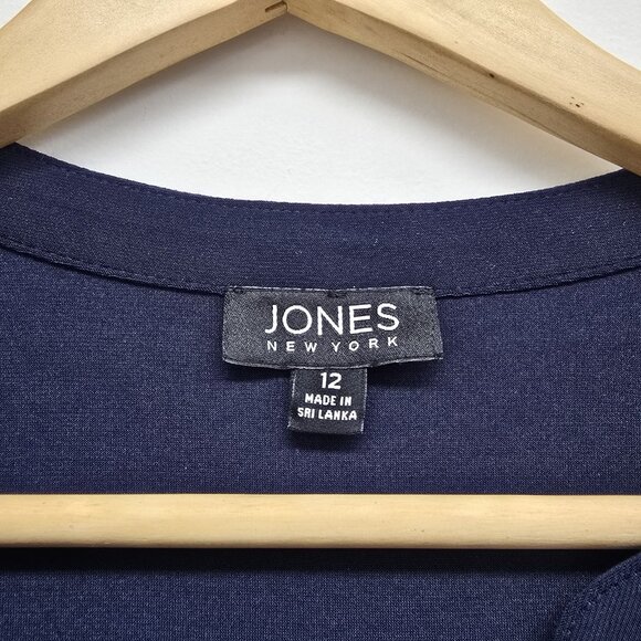 NWT Jones New York Belted Sleeveless Stretch Dress Size 12 V-Neck Career Office - Picture 3 of 8